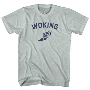 Woking Running Track Winged Foot Adult Tri-Blend T-shirt - Athletic Cool Grey Woking Running Track Winged Foot Adult Tri-Blend T-shirt - Athletic Cool Grey