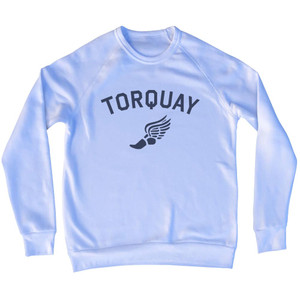 Torquay Running Track Winged Foot Adult Tri-Blend Sweatshirt - White Torquay Running Track Winged Foot Adult Tri-Blend Sweatshirt - White