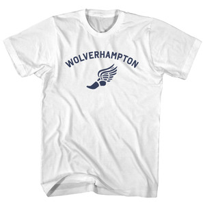 Wolverhampton Running Track Winged Foot Womens Cotton Junior Cut T-Shirt - White Wolverhampton Running Track Winged Foot Womens Cotton Junior Cut T-Shirt - White