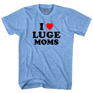 I Love Luge Moms Adult Tri-Blend T-shirt - Athletic Blue I Love Luge Moms Adult Tri-Blend T-shirt - Athletic Blue