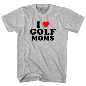 I Love Golf Moms Youth Cotton T-shirt - Grey Heather