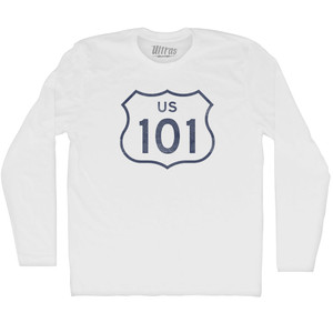 101 Road Sign Adult Cotton Long Sleeve T-shirt - White