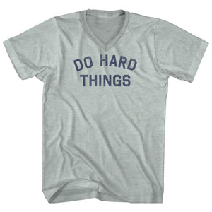 Do Hard Things Adult Tri-Blend V-Neck T-Shirt - Athletic Cool Grey Do Hard Things Adult Tri-Blend V-Neck T-Shirt - Athletic Cool Grey