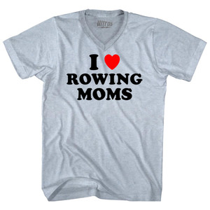 I Love Rowing Moms Adult Tri-Blend V-neck T-shirt - Athletic White I Love Rowing Moms Adult Tri-Blend V-neck T-shirt - Athletic White