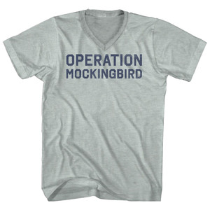 Operation Mockingbird Adult Tri-Blend V-Neck T-Shirt - Athletic Cool Grey Operation Mockingbird Adult Tri-Blend V-Neck T-Shirt - Athletic Cool Grey