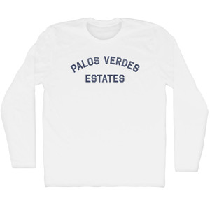 Palos Verdes Estates Adult Cotton Long Sleeve T-Shirt - White