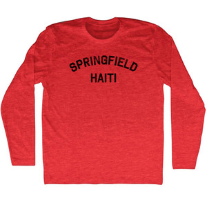 Springfield Haiti Adult Tri-Blend Long Sleeve T-Shirt - Athletic Red