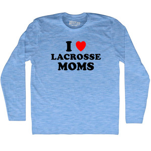 I Love Lacrosse Moms Adult Tri-Blend Long Sleeve T-shirt - Athletic Blue I Love Lacrosse Moms Adult Tri-Blend Long Sleeve T-shirt - Athletic Blue