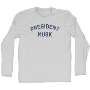 President Musk Adult Cotton Long Sleeve T-shirt - Grey Heather