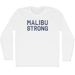 Malibu Strong Adult Cotton Long Sleeve T-shirt - White