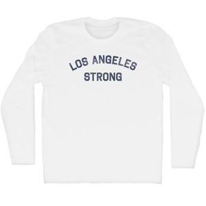 Los Angeles Strong Adult Cotton Long Sleeve T-shirt - White