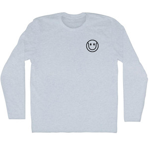 Happy Tennis Ball Smile Adult Tri-Blend Long Sleeve T-shirt - Athletic White Happy Tennis Ball Smile Adult Tri-Blend Long Sleeve T-shirt - Athletic White