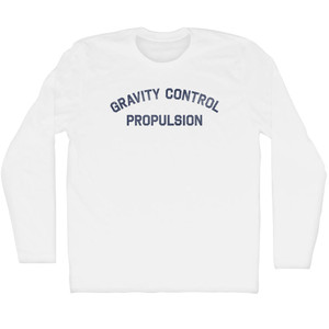 Gravity Control Propulsion Adult Cotton Long Sleeve T-shirt - White