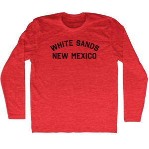 White Sands New Mexico Adult Tri-Blend Long Sleeve T-shirt - Athletic Red White Sands New Mexico Adult Tri-Blend Long Sleeve T-shirt - Athletic Red