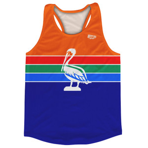 St. Petersburg Running Track Tops Made In USA - Orange and Blue