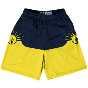 Mesa Arizona Lacrosse Shorts Made In USA - Yellow and Blue