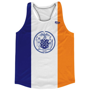 New York City Running Track Tops Made In USA - Orange and Blue