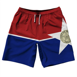 Dallas 10" Swim Shorts Made in USA - Red and Blue