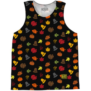 Thanksgiving All Over Pattern Basketball Singlets - Black Thanksgiving All Over Pattern Basketball Singlets - Black