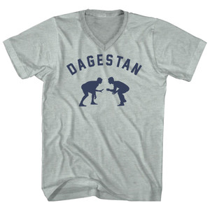 DAGESTAN Team Wrestling Adult Tri-Blend V-neck T-shirt - Athletic Cool Grey DAGESTAN Team Wrestling Adult Tri-Blend V-neck T-shirt - Athletic Cool Grey