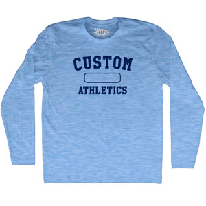 Custom Bubble The Athletics Adult Tri-Blend Long Sleeve T-shirt - Athletic Blue Custom Bubble The Athletics Adult Tri-Blend Long Sleeve T-shirt - Athletic Blue