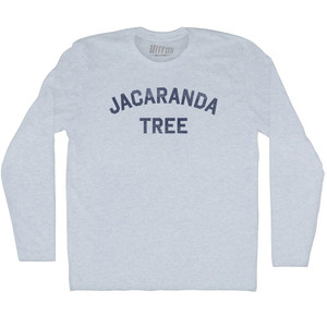 Jacaranda Tree Adult Tri-Blend Long Sleeve T-shirt - Athletic White