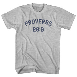 Proverbs 28 6 Adult Cotton T-shirt - Grey Heather
