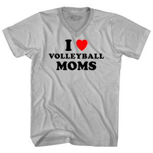 I Love Volleyball Moms Adult Tri-Blend V-neck T-shirt - Cool Grey I Love Volleyball Moms Adult Tri-Blend V-neck T-shirt - Cool Grey
