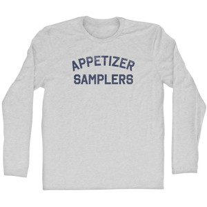Appetizer Samplers Adult Cotton Long Sleeve T-Shirt - Grey Heather Appetizer Samplers Adult Cotton Long Sleeve T-Shirt - Grey Heather