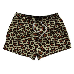 Cheetah Pattern 2.5" Swim Shorts Made in USA - Vegas Gold Cheetah Pattern 2.5" Swim Shorts Made in USA - Vegas Gold