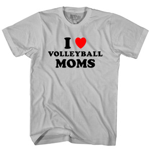 I Love Volleyball Moms Adult Cotton T-shirt - Cool Grey