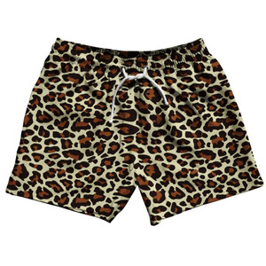 Cheetah Pattern 5" Swim Shorts Made in USA - Vegas Gold Cheetah Pattern 5" Swim Shorts Made in USA - Vegas Gold