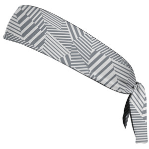 Multiple Lines Pattern Headband Made In USA - Grey Dark and White Multiple Lines Pattern Headband Made In USA - Grey Dark and White