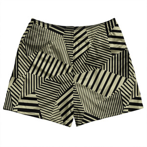 Multiple Lines Pattern Rugby Shorts Made In USA - Vegas Gold and Black Multiple Lines Pattern Rugby Shorts Made In USA - Vegas Gold and Black