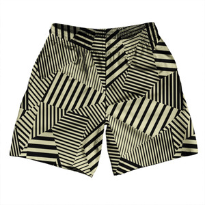Multiple Lines Pattern Soccer Shorts Made In USA - Vegas Gold and Black Multiple Lines Pattern Soccer Shorts Made In USA - Vegas Gold and Black