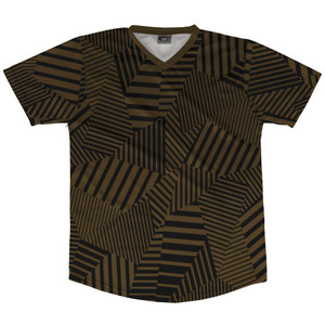 Multiple Lines Pattern Soccer Jersey Made In USA - Brown Dark and Black Multiple Lines Pattern Soccer Jersey Made In USA - Brown Dark and Black