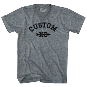 Custom XC Adult Tri-Blend V-neck T-shirt - Athletic Grey