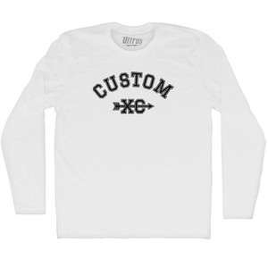 Custom XC Adult Cotton Long Sleeve T-shirt - White