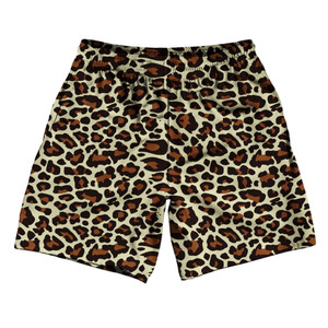 Cheetah Pattern Athletic Running Fitness Exercise Shorts 7" Inseam Shorts Made In USA - Vegas Gold Cheetah Pattern Athletic Running Fitness Exercise Shorts 7" Inseam Shorts Made In USA - Vegas Gold