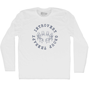 Introvert Group Adult Cotton Long Sleeve T-shirt - White