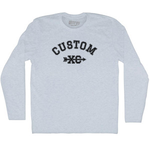 Custom XC Adult Tri-Blend Long Sleeve T-shirt - Athletic White