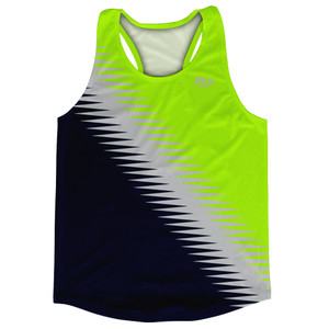 Lightning Fast Pattern Running Track Tops Made In USA - Navy Cool Grey Medium Neon Green