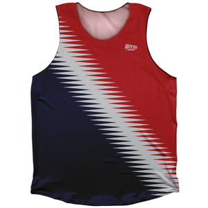 Lightning Fast Pattern Athletic Tank Top - Navy Grey Medium Red