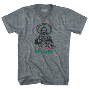 Pancho Villa Adult Tri-Blend V-neck T-shirt - Athletic Grey