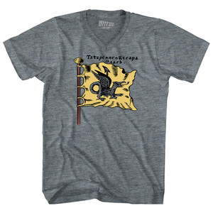 Dragon Flag Tri-Blend V-neck Womens Junior Cut T-shirt - Athletic Grey Dragon Flag Tri-Blend V-neck Womens Junior Cut T-shirt - Athletic Grey