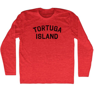 Tortuga Island Adult Tri-Blend Long Sleeve T-shirt - Athletic Red Tortuga Island Adult Tri-Blend Long Sleeve T-shirt - Athletic Red