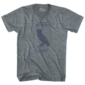 Empire De Tartarie Tri-Blend V-neck Womens Junior Cut T-shirt - Athletic Grey Empire De Tartarie Tri-Blend V-neck Womens Junior Cut T-shirt - Athletic Grey