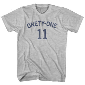 Eleven Onety-One 11 Womens Cotton Junior Cut T-Shirt - Grey Heather Eleven Onety-One 11 Womens Cotton Junior Cut T-Shirt - Grey Heather