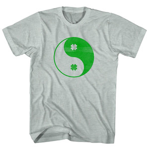 Clover Shamrock Yin And Yang Ireland Balance Adult Tri-Blend T-shirt - Athletic Cool Grey Clover Shamrock Yin And Yang Ireland Balance Adult Tri-Blend T-shirt - Athletic Cool Grey