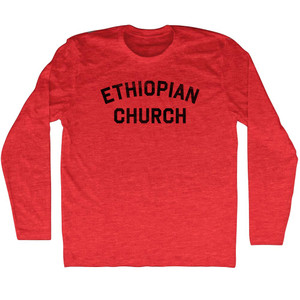 Ethiopian Church Adult Tri-Blend Long Sleeve T-shirt - Athletic Red Ethiopian Church Adult Tri-Blend Long Sleeve T-shirt - Athletic Red